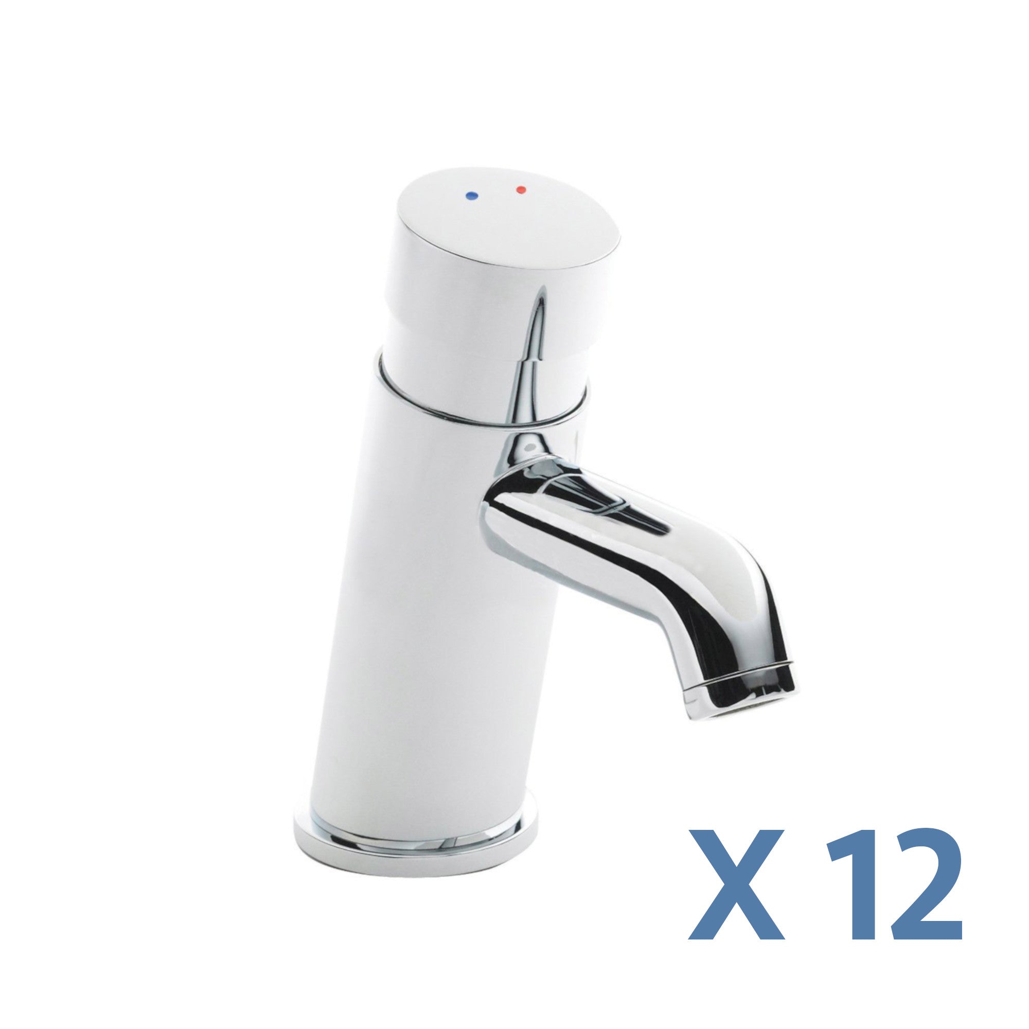 Vision mono non concussive time adjustable basin mixer tap modern - chrome - 12 pack